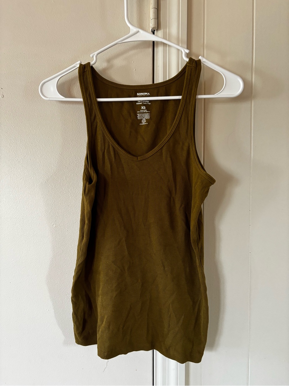 Sonoma Olive Ribbed Tank Top - Deep Olive Green